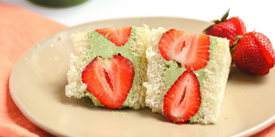 Sandwich au Matcha et aux fraises